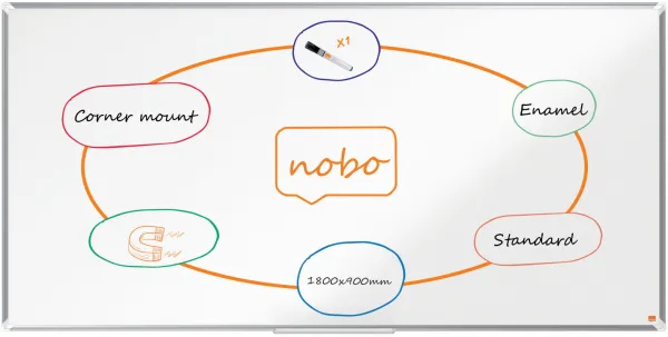 Nobo Premium Plus emaljeret whiteboard 180x90cm hvid